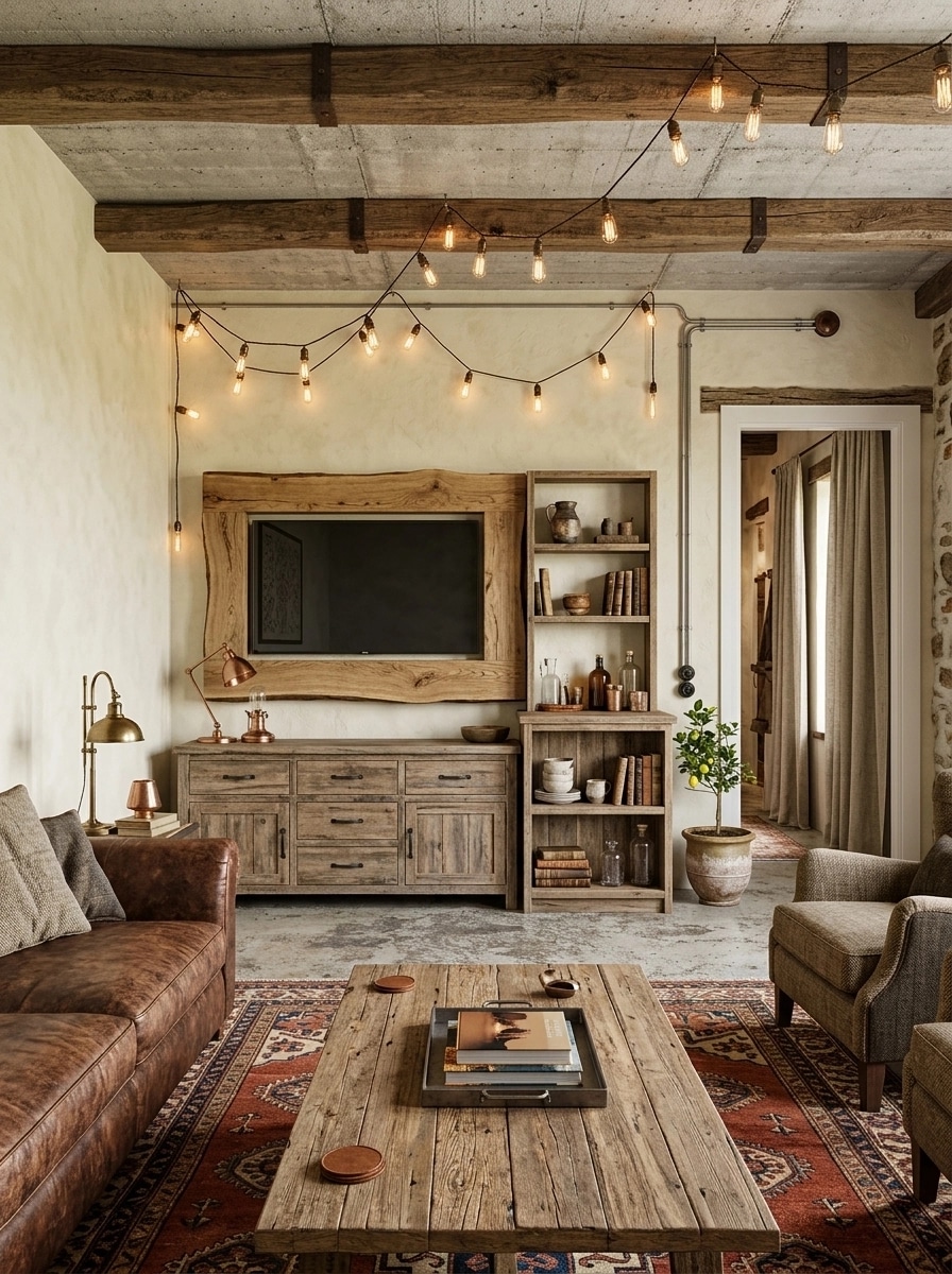 Interior design in Rustic style — Living Room by GenRoom AI