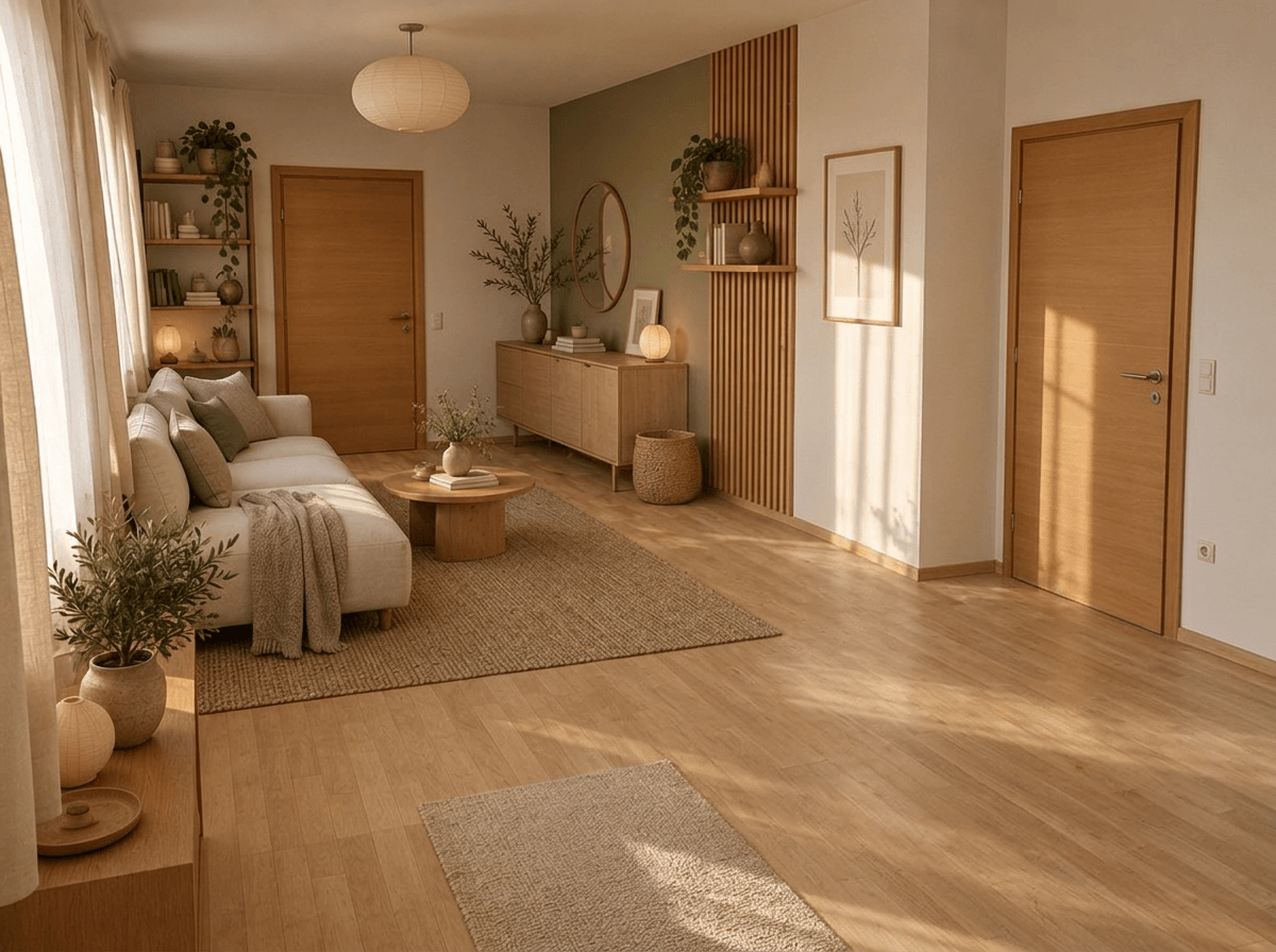 Design d'intérieur en style Japandi — studio par GenRoom AI