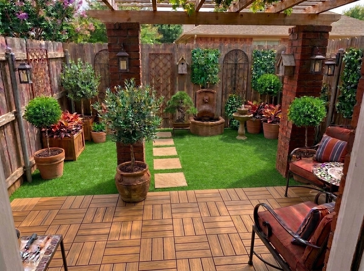 Landscape design in Mediterranean Yard style — Yard by GenRoom AI