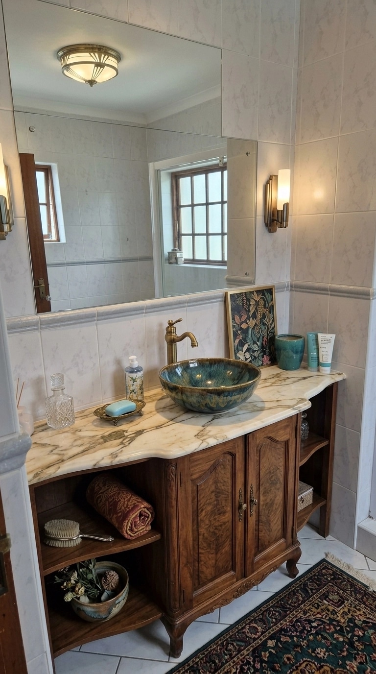 Bathroom interior in Eclectic style — photo by GenRoom AI