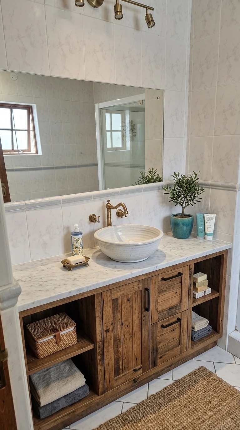 Bathroom interior in Modern Farmhouse style — photo by GenRoom AI
