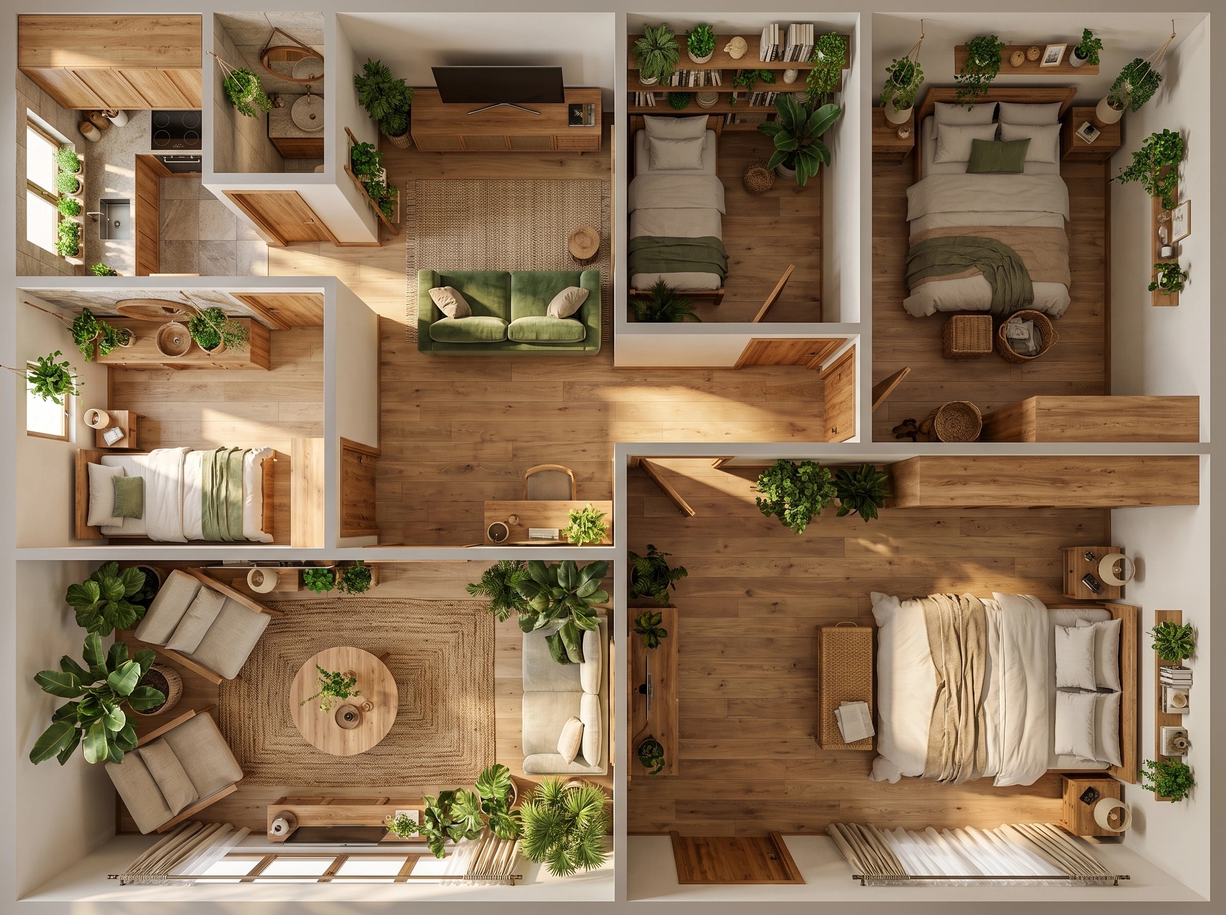 Interior design in Biophilic style — Living Room by GenRoom AI