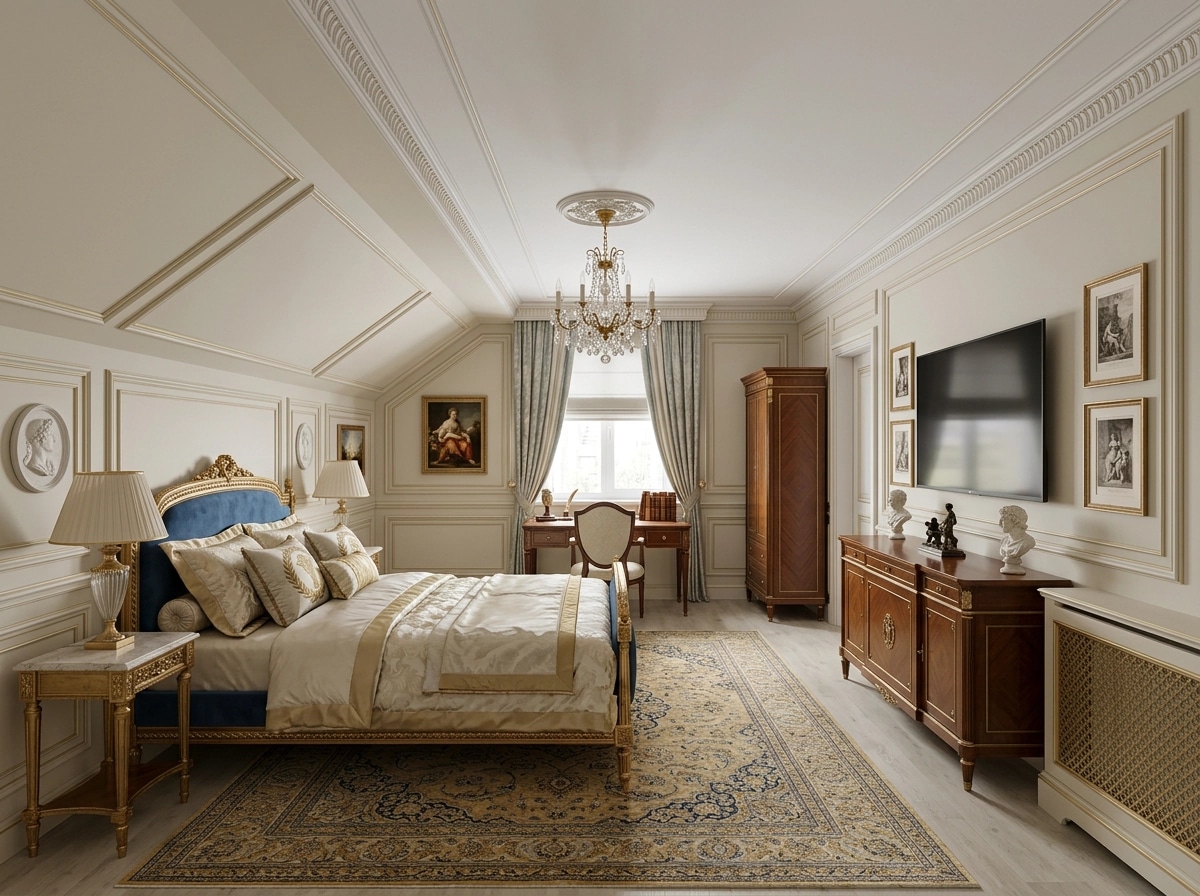 Neoclassic Bedroom design — interior photo by GenRoom AI