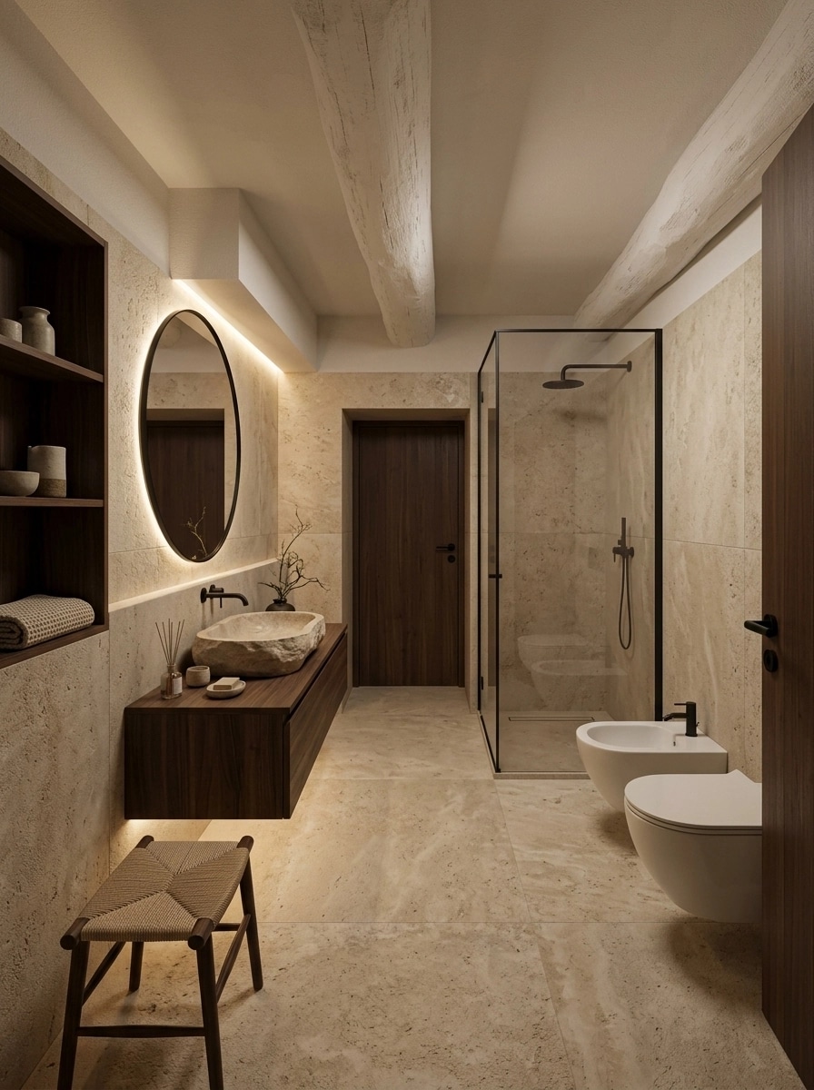 Japandi Bathroom design — interior photo by GenRoom AI