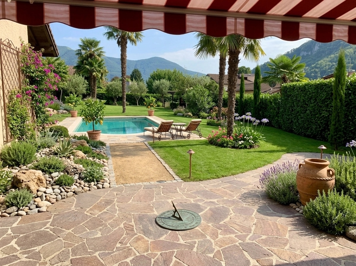 Landscape design in Mediterranean Yard style — Yard by GenRoom AI