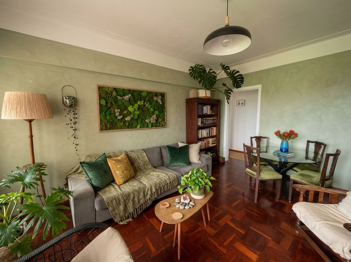 Interior design in Biophilic style — Living Room by GenRoom AI