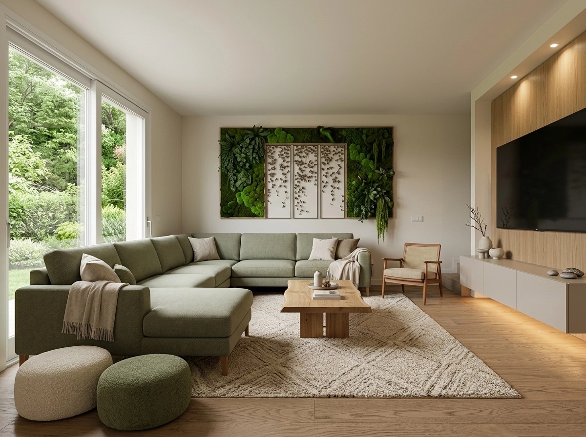 Interior design in Biophilic style — Living Room by GenRoom AI