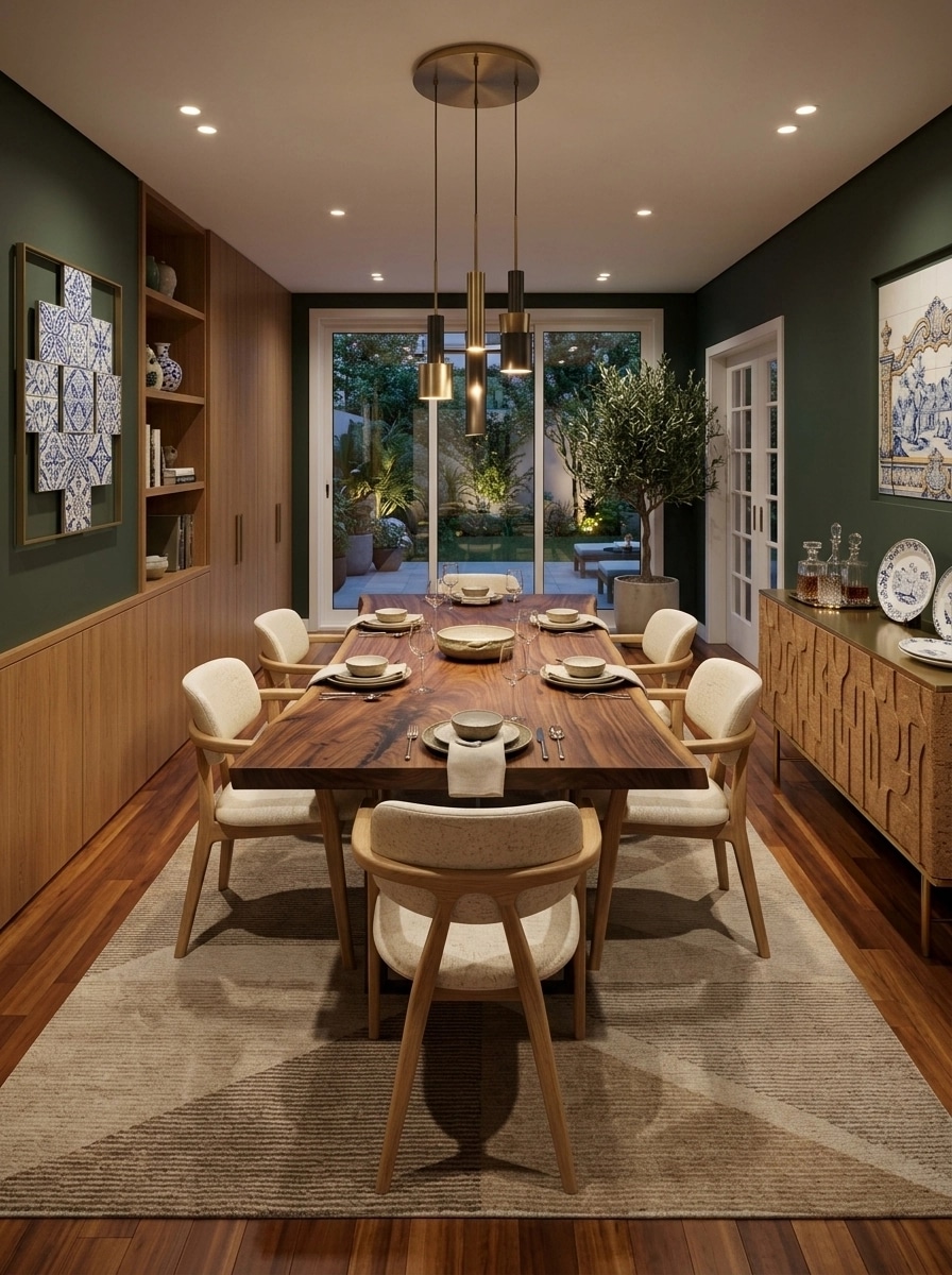 Interior design in Portuguese Modern style — dining_room by GenRoom AI