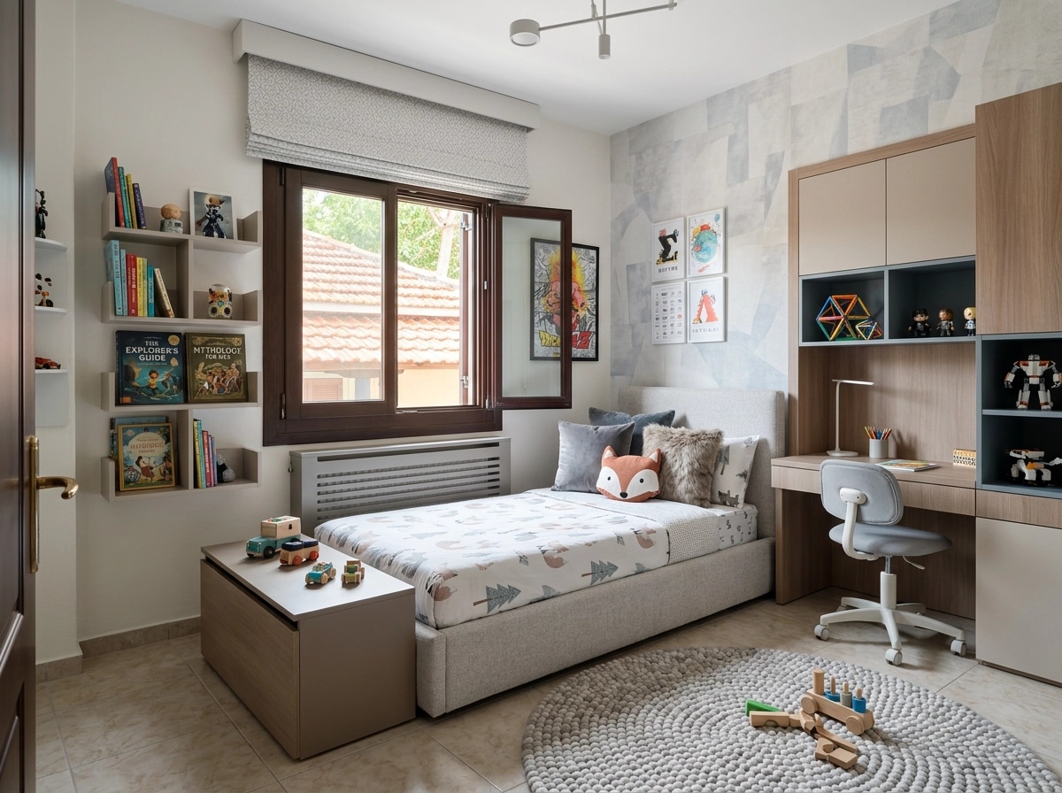 Contemporary Kids Room design — interior photo by GenRoom AI