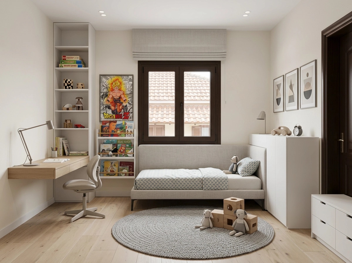 Minimalism Camera dei Bambini design — interior photo by GenRoom AI