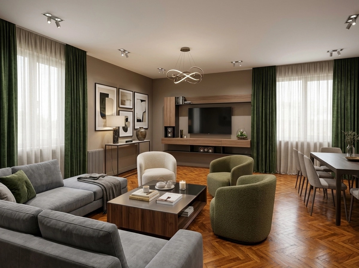 Interior design in Contemporary style — Living Room by GenRoom AI