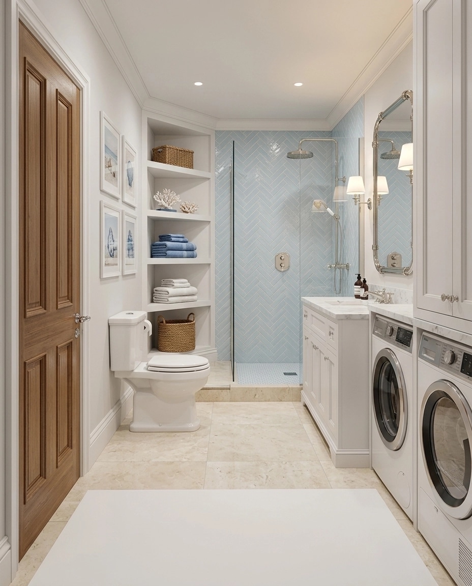 Coastal / Hamptons Bathroom design — interior photo by GenRoom AI