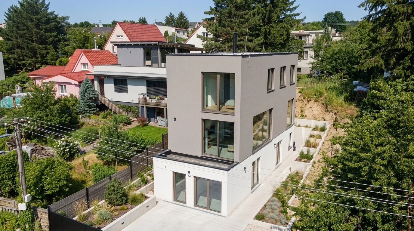 Facade design in Minimalist Facade style — photo by GenRoom AI