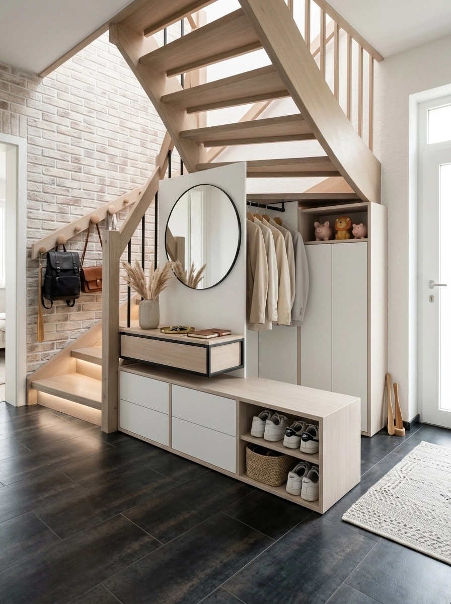Hallway interior in Scandinavian style — photo by GenRoom AI
