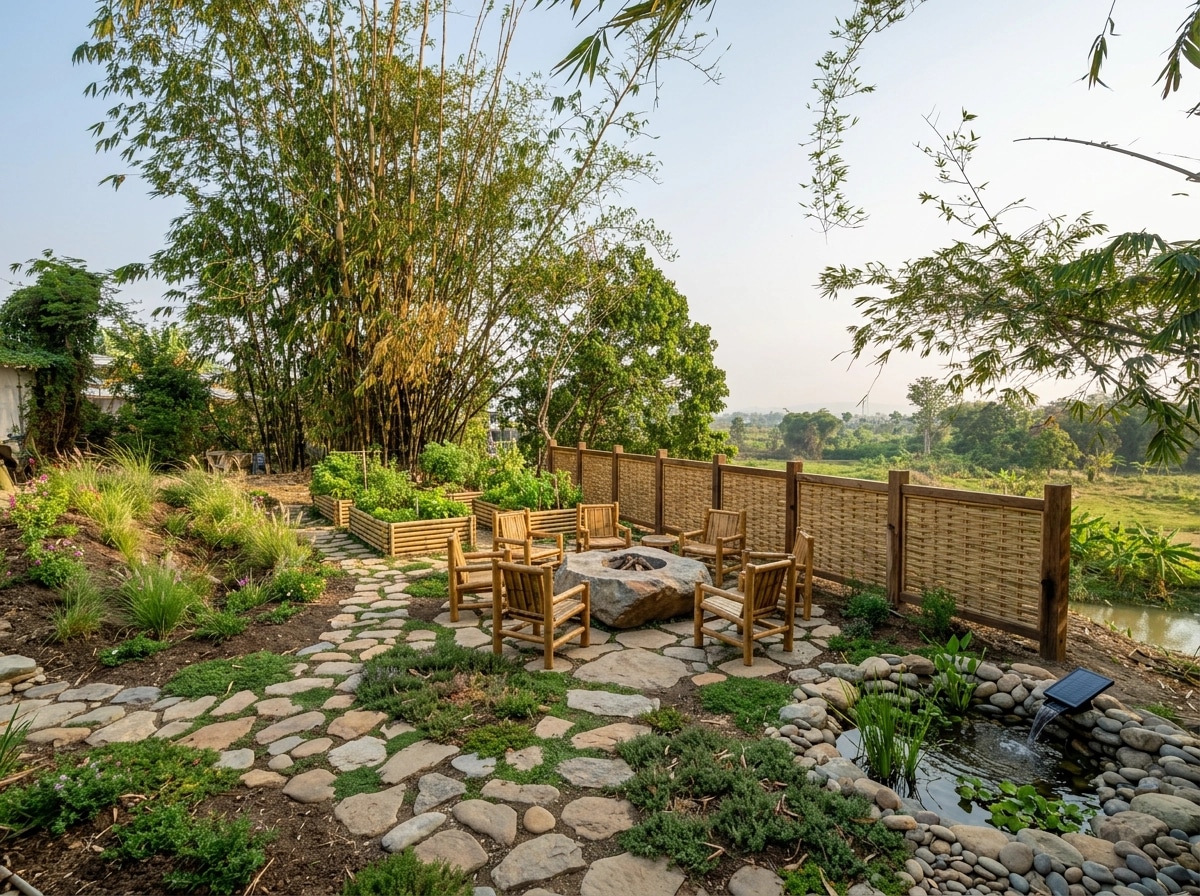 Landscape design in Eco Natural Garden style — Yard by GenRoom AI