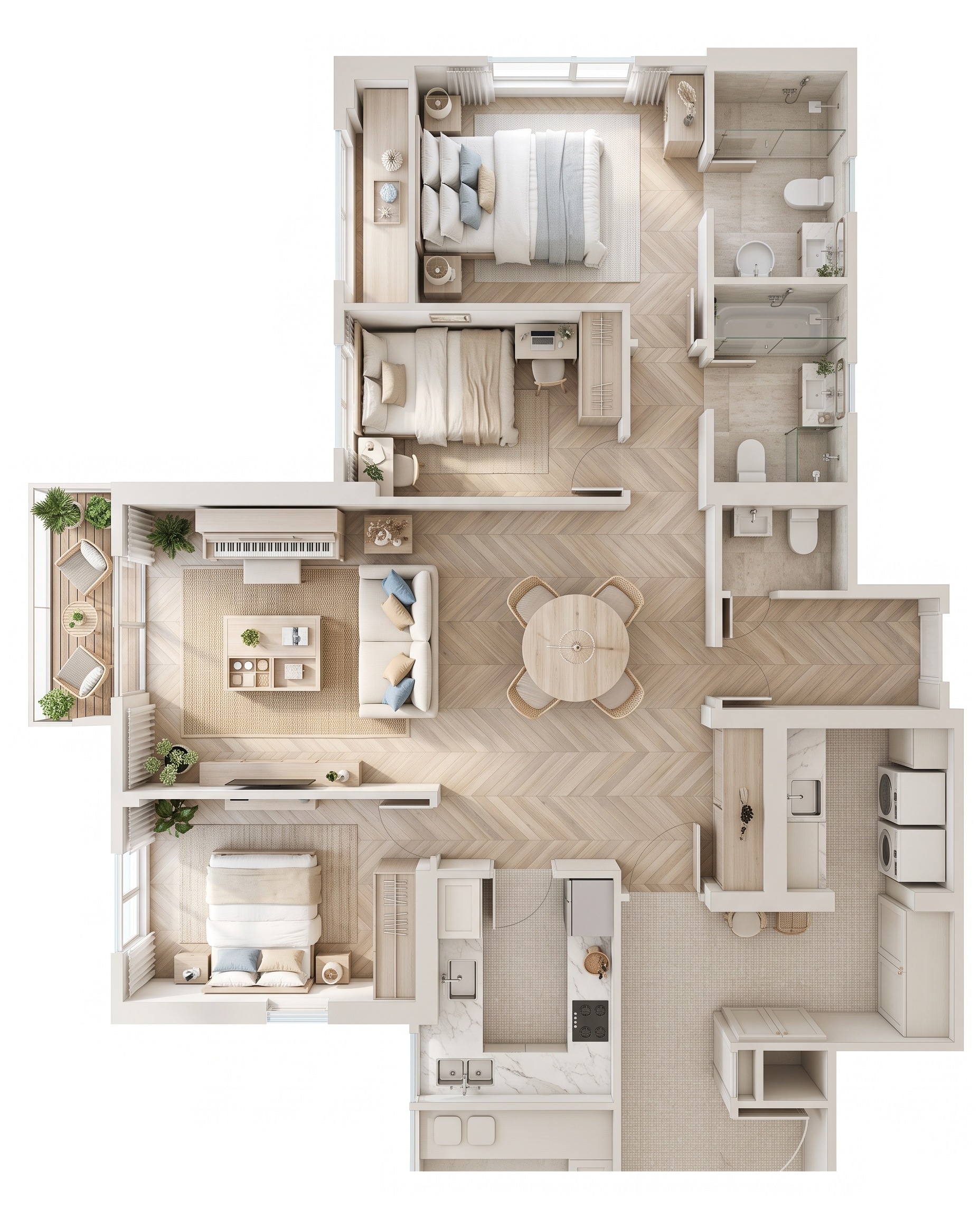Design interior în stil Coastal / Hamptons — Living de GenRoom AI