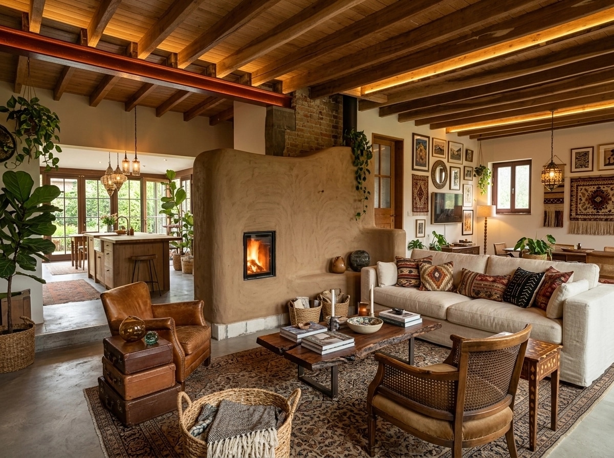 Interior design in Bohemian style — Living Room by GenRoom AI