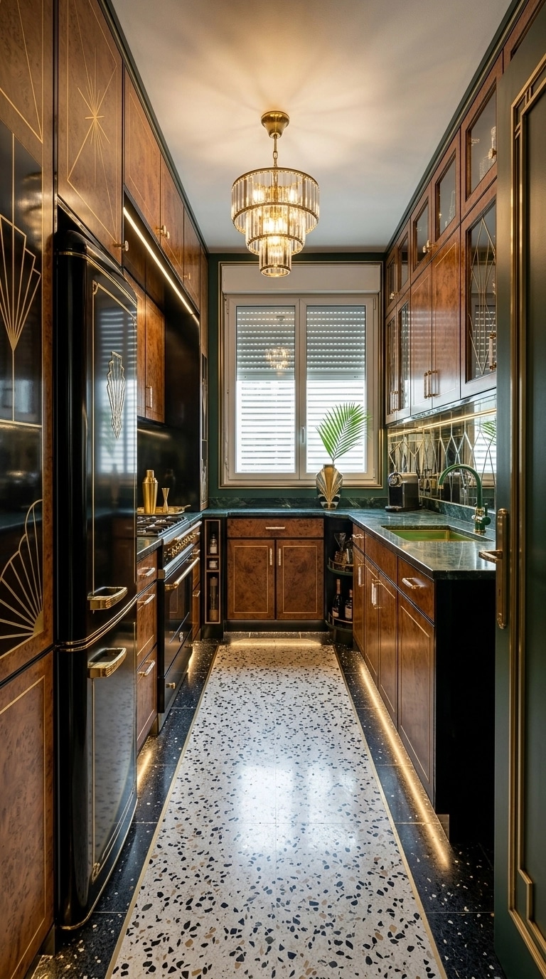 Kitchen interior in Art Deco style — photo by GenRoom AI
