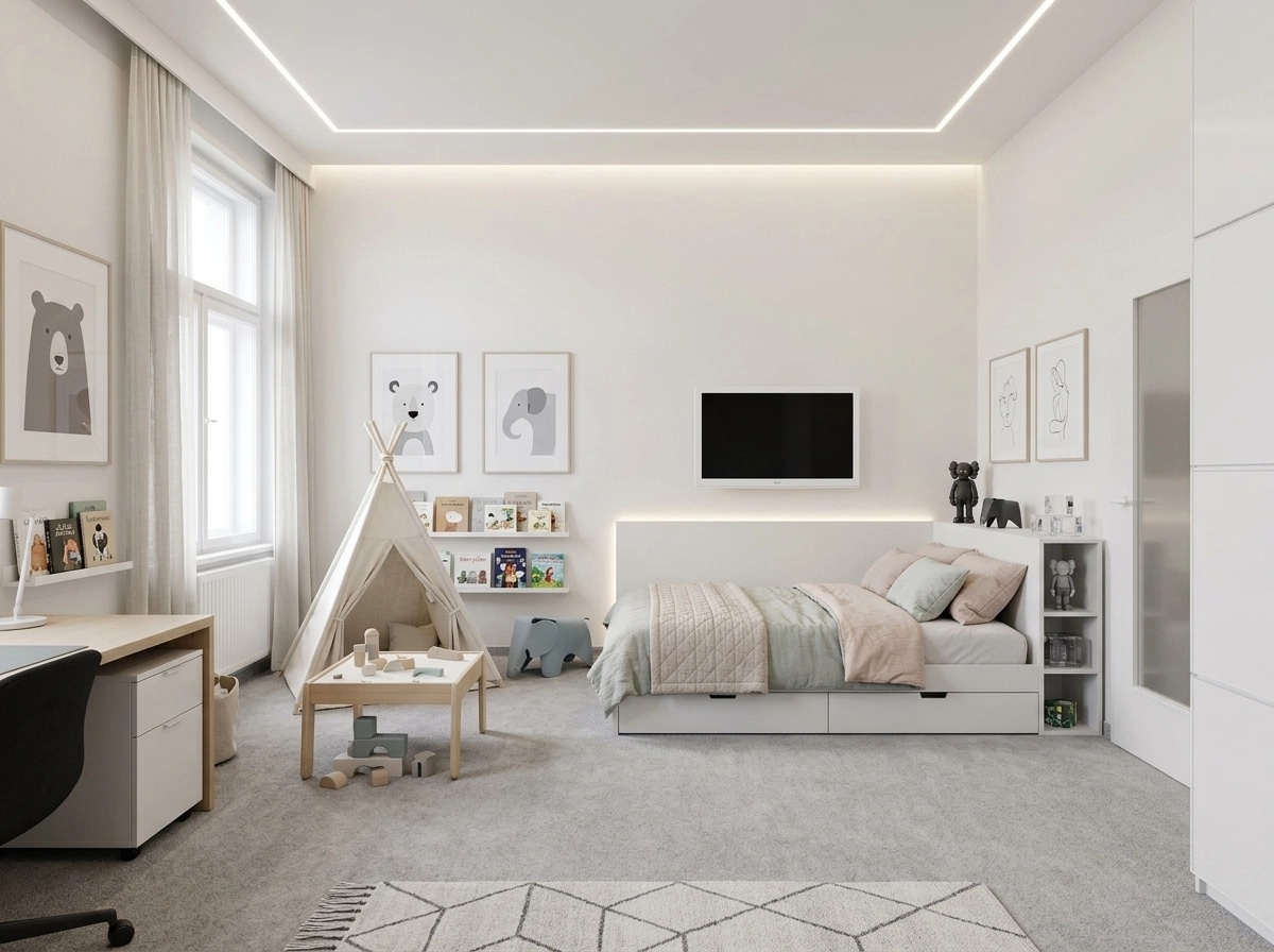 Minimalism Quarto Infantil design — interior photo by GenRoom AI