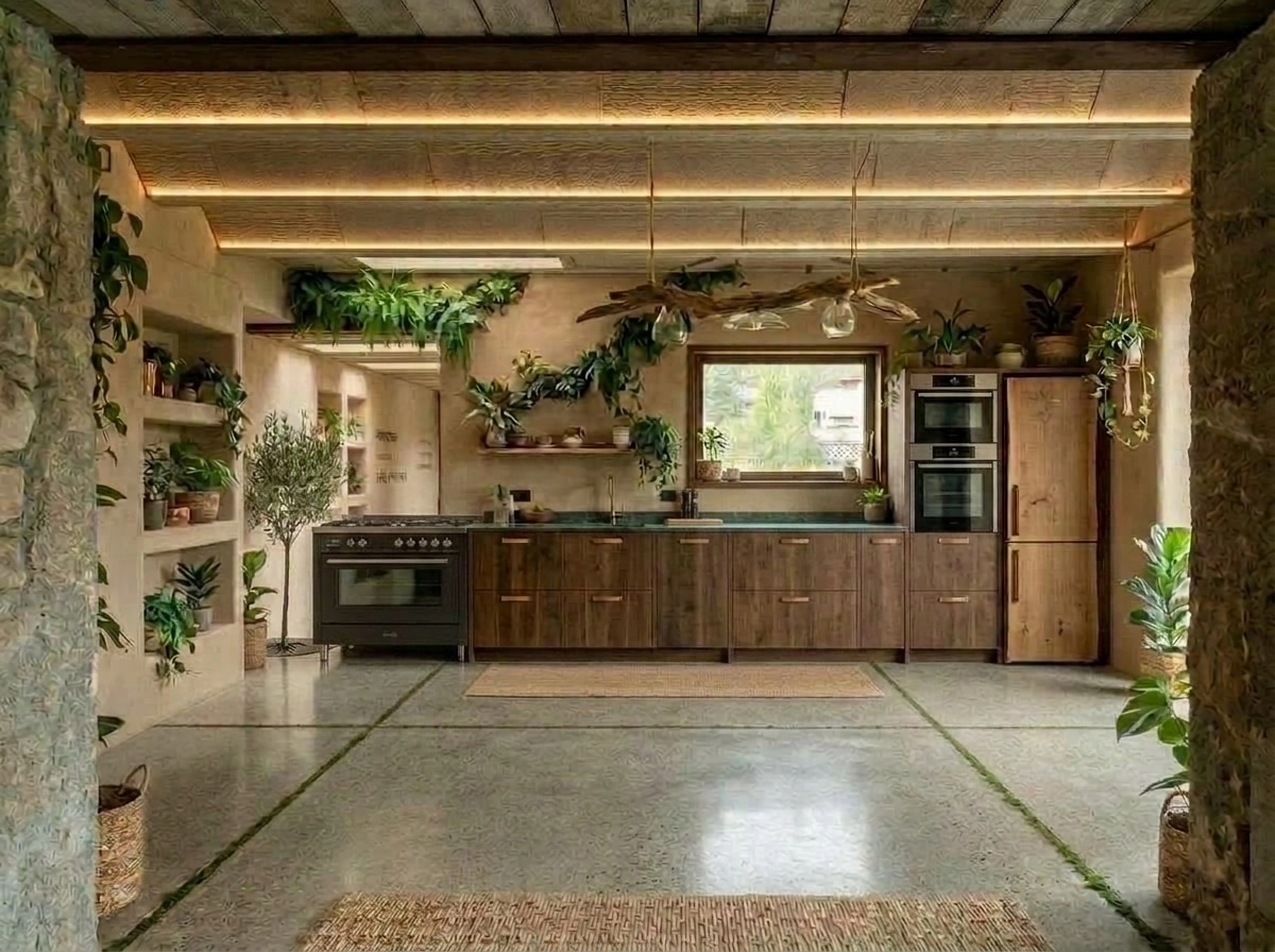 Biophilic Kitchen design — interior photo by GenRoom AI