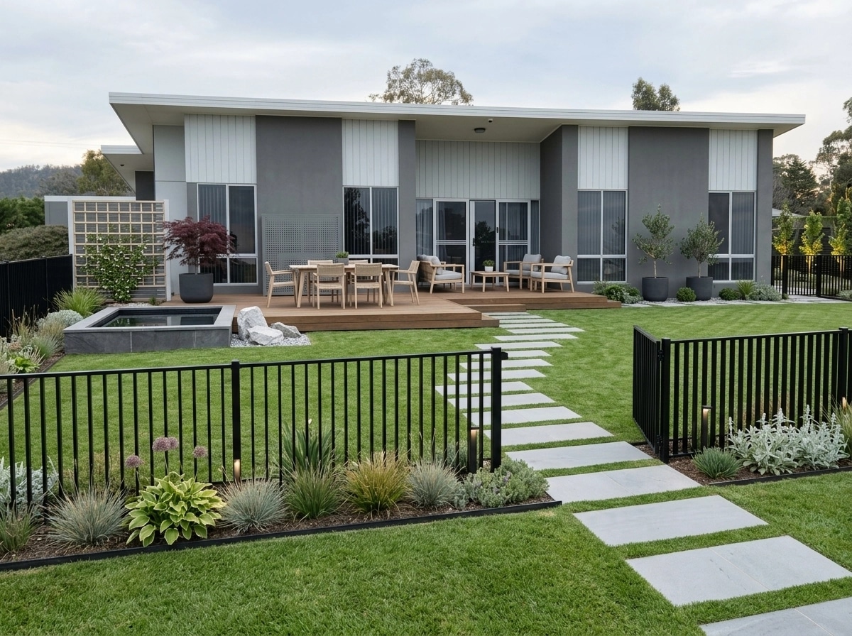 Landscape design in Scandinavian Garden style — Yard by GenRoom AI