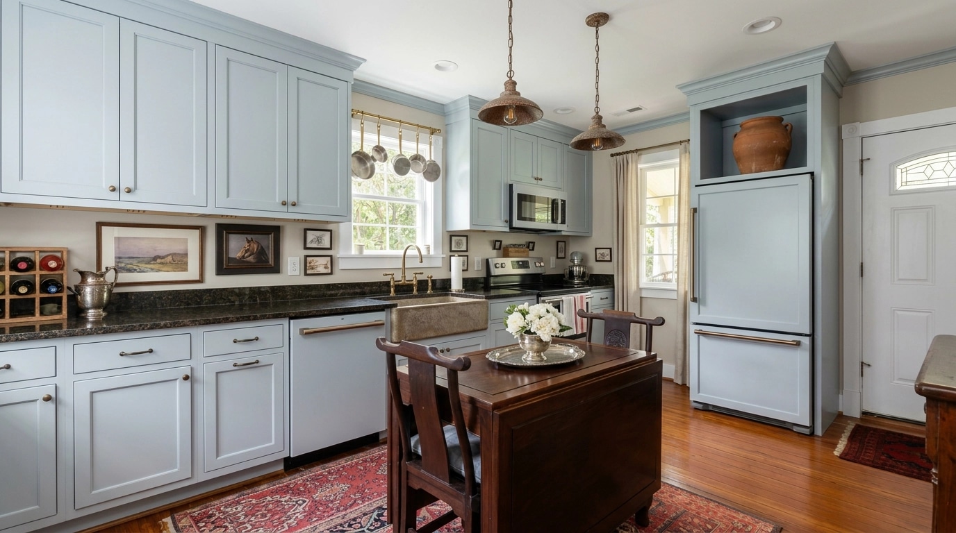 Kitchen interior in Rustic style — photo by GenRoom AI