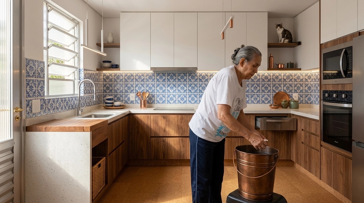 Kitchen interior in Portuguese Modern style — photo by GenRoom AI