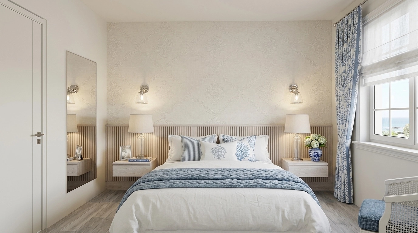 Interior design in Coastal / Hamptons style — Bedroom by GenRoom AI