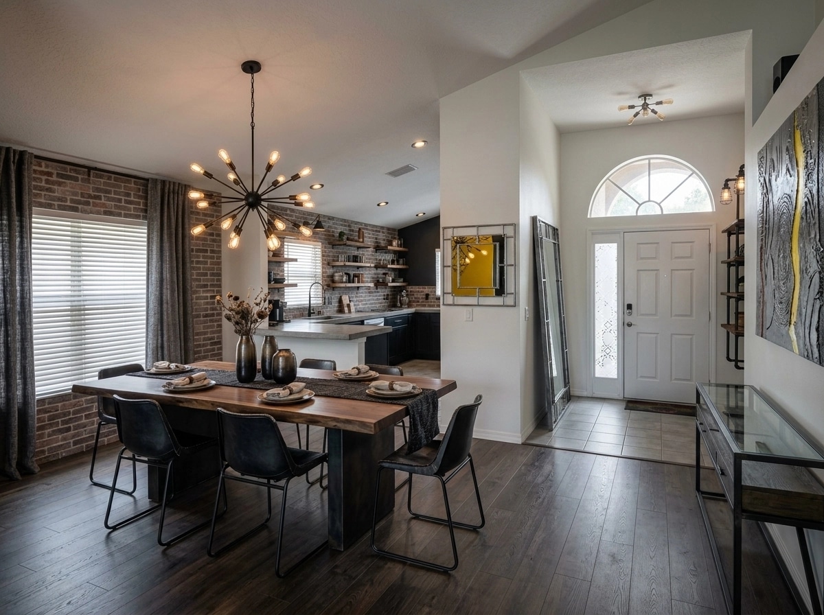 Interior design in Loft / Industrial style — dining_room by GenRoom AI