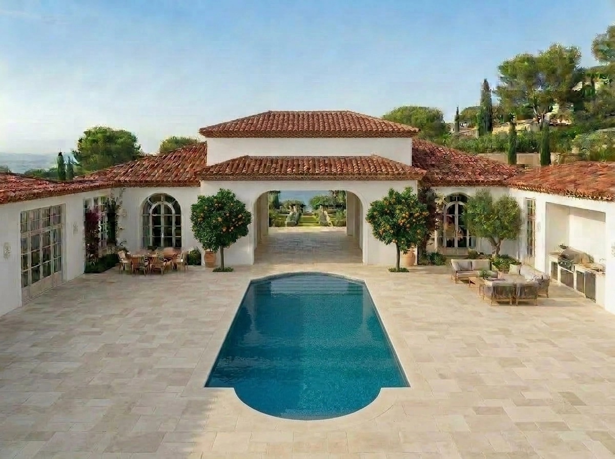 Facade design in Mediterranean Facade style — photo by GenRoom AI