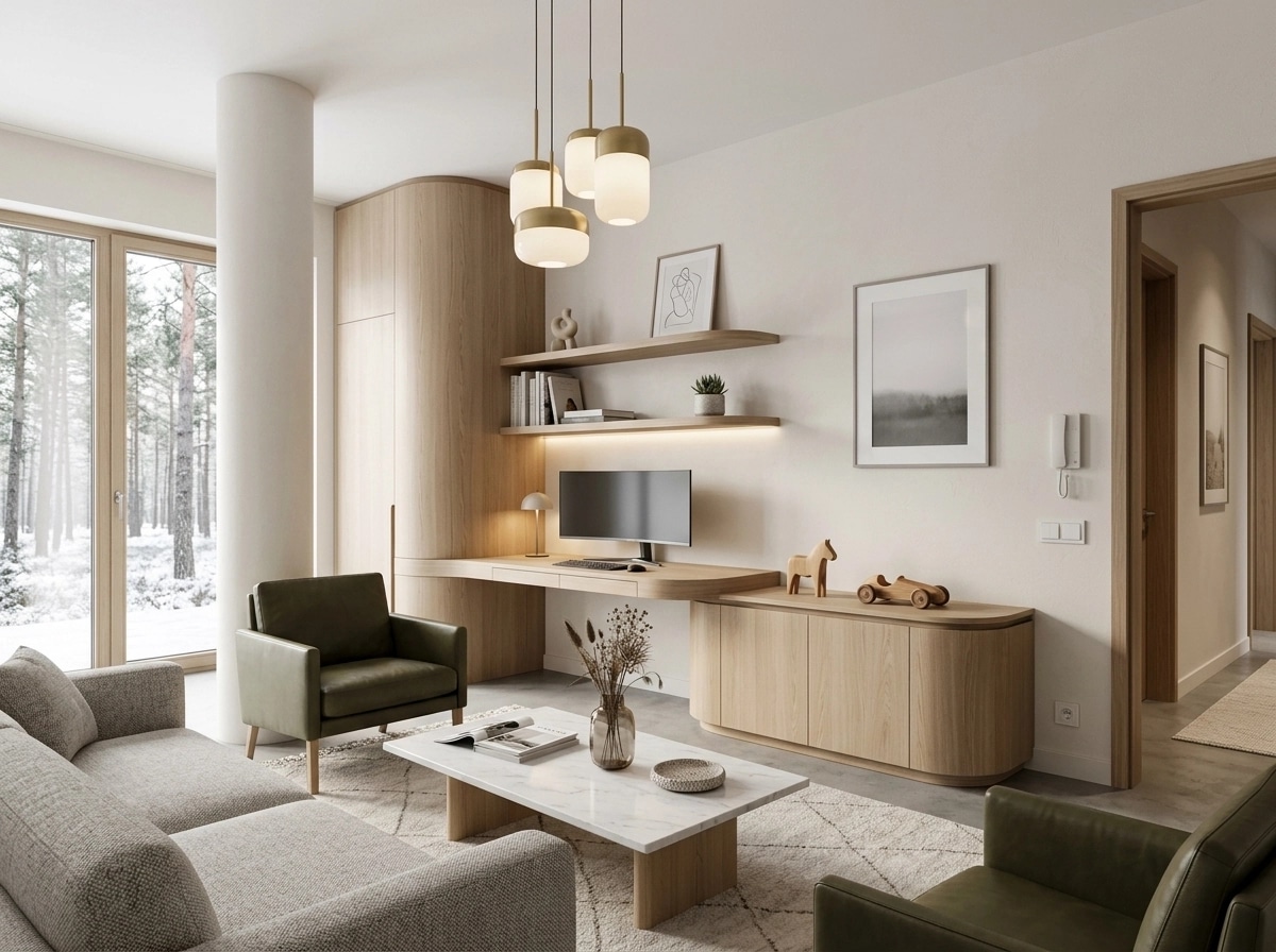 Interior design in Scandinavian style — Living Room by GenRoom AI