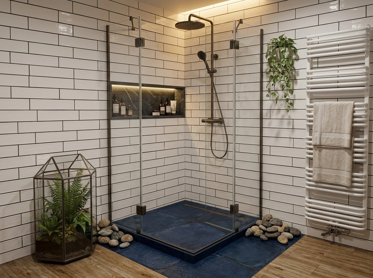 Bathroom interior in Biophilic style — photo by GenRoom AI