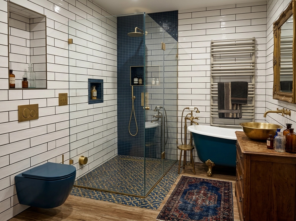 Eclectic Bano design — interior photo by GenRoom AI