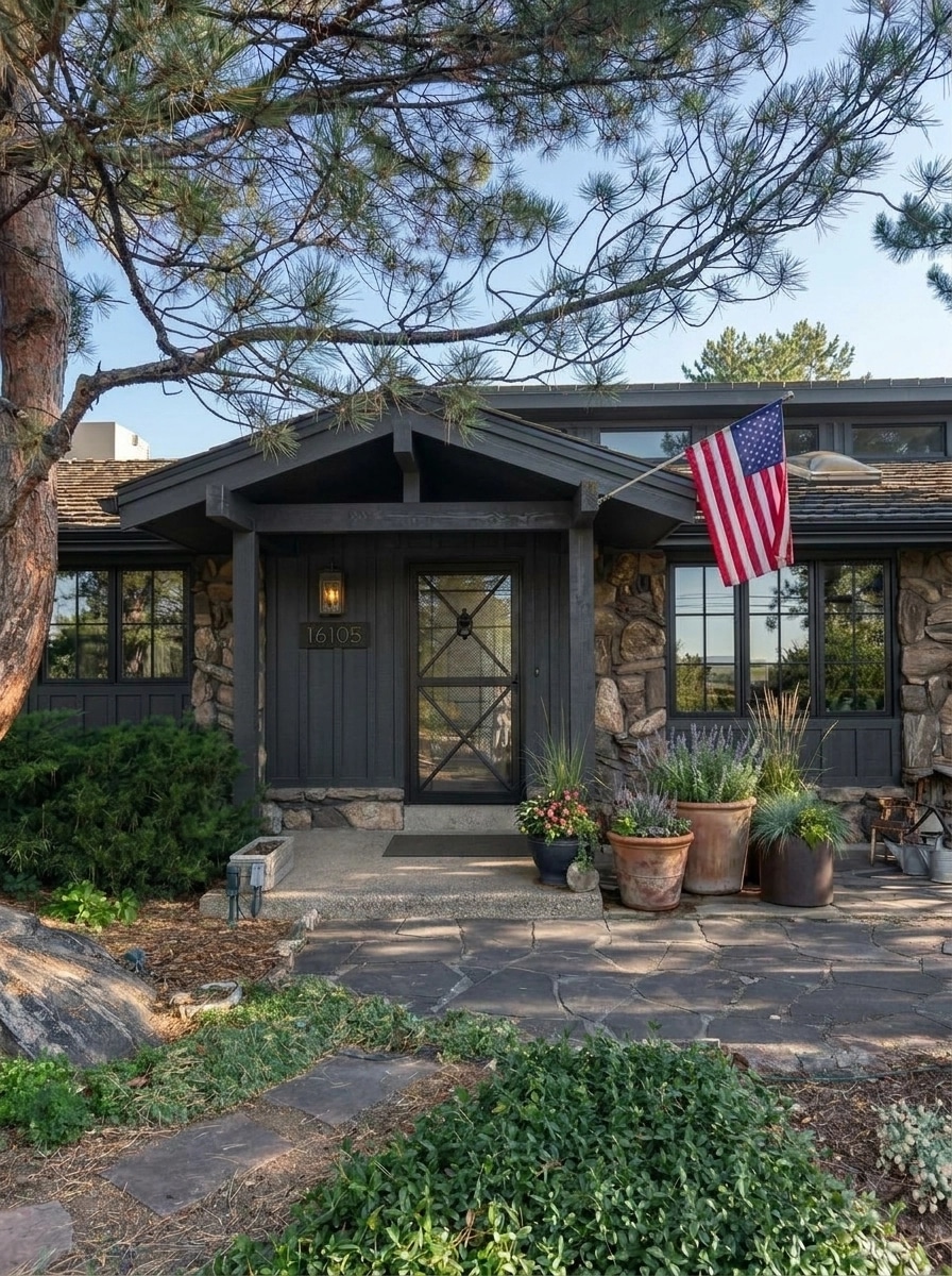 Facade design in Barnhouse Facade style — photo by GenRoom AI