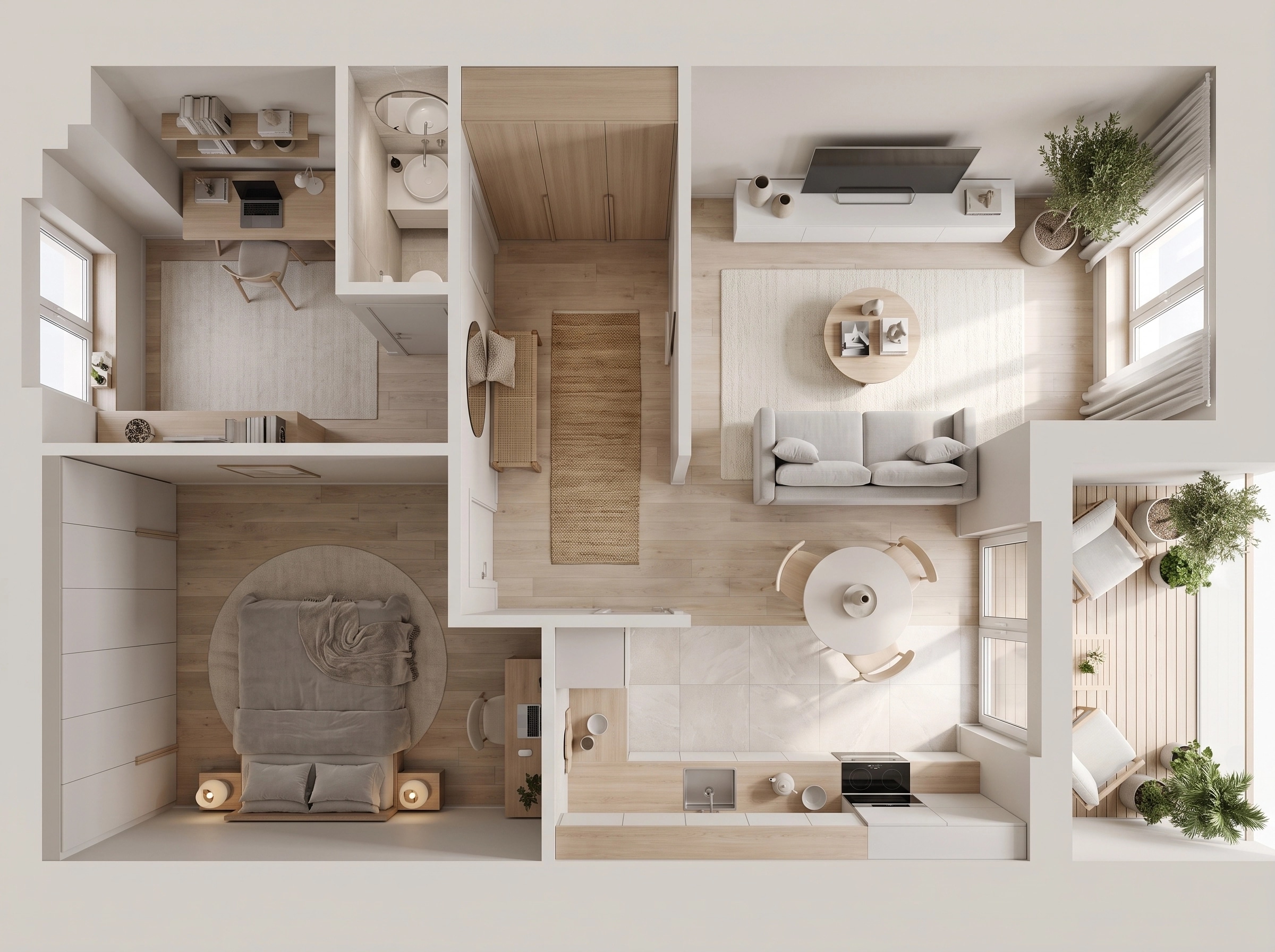Interior design in Minimalism style — Living Room by GenRoom AI