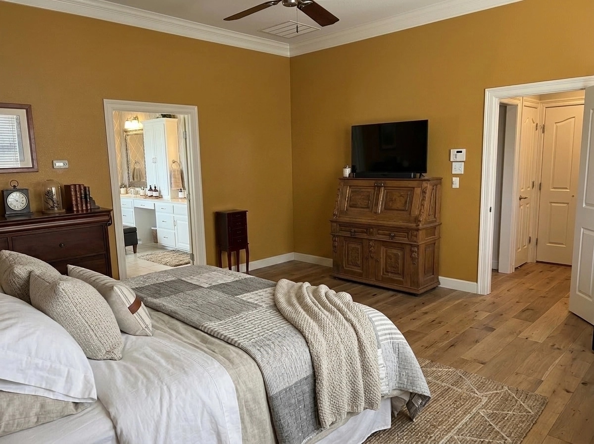 Modern Farmhouse Bedroom design — interior photo by GenRoom AI