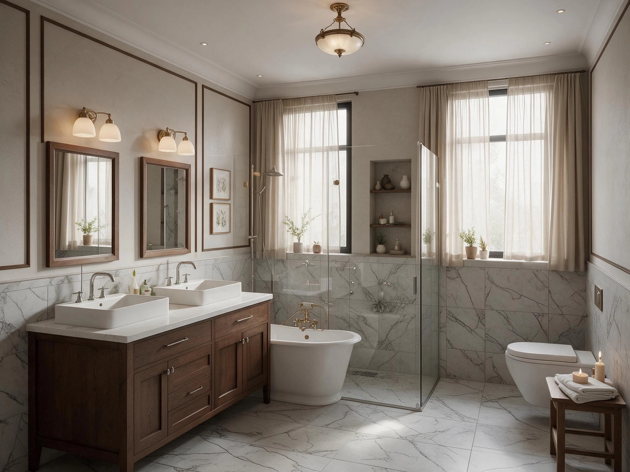 Bathroom interior in Transitional style — photo by GenRoom AI