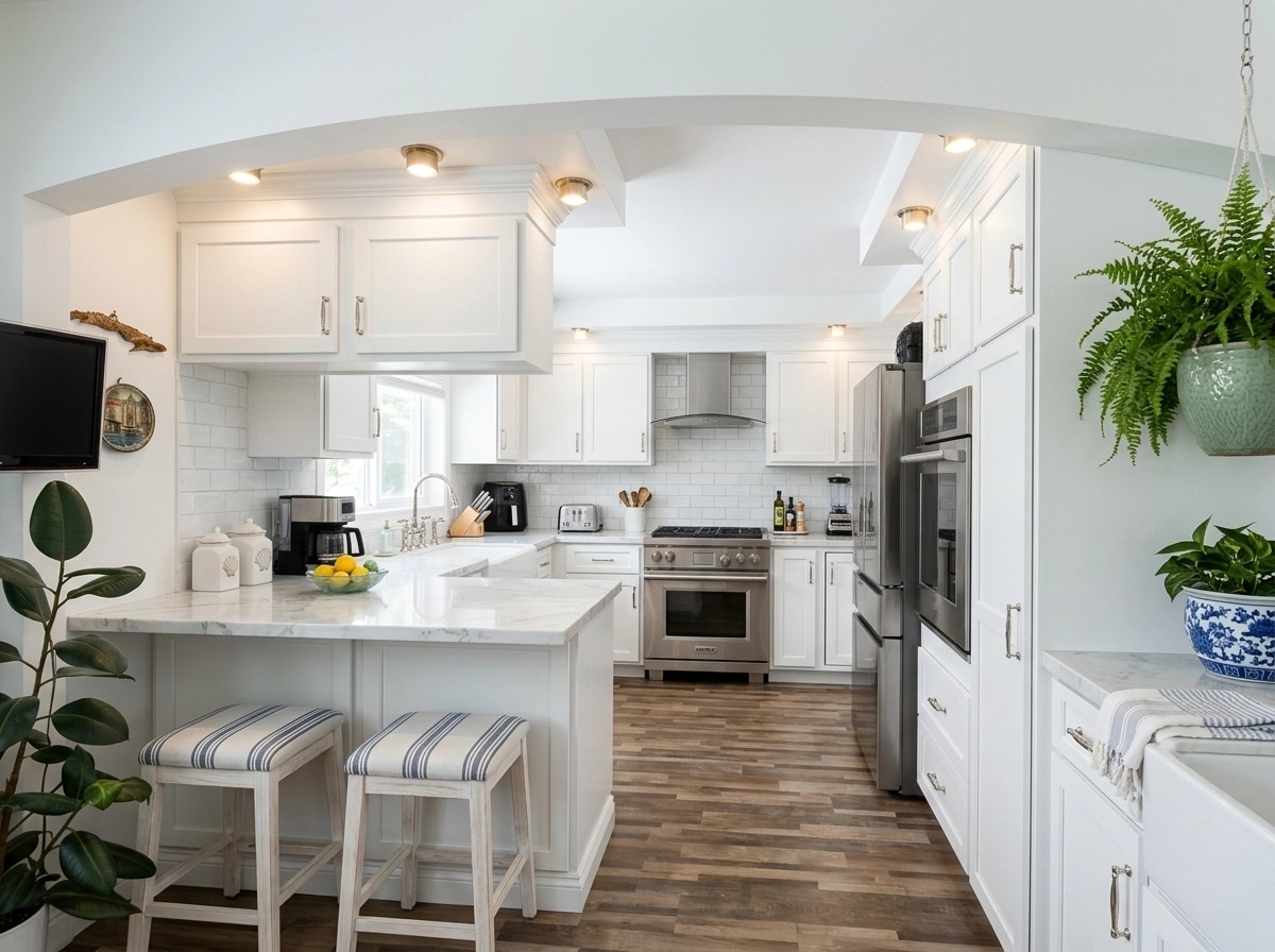 Interior design in Coastal / Hamptons style — Kitchen by GenRoom AI