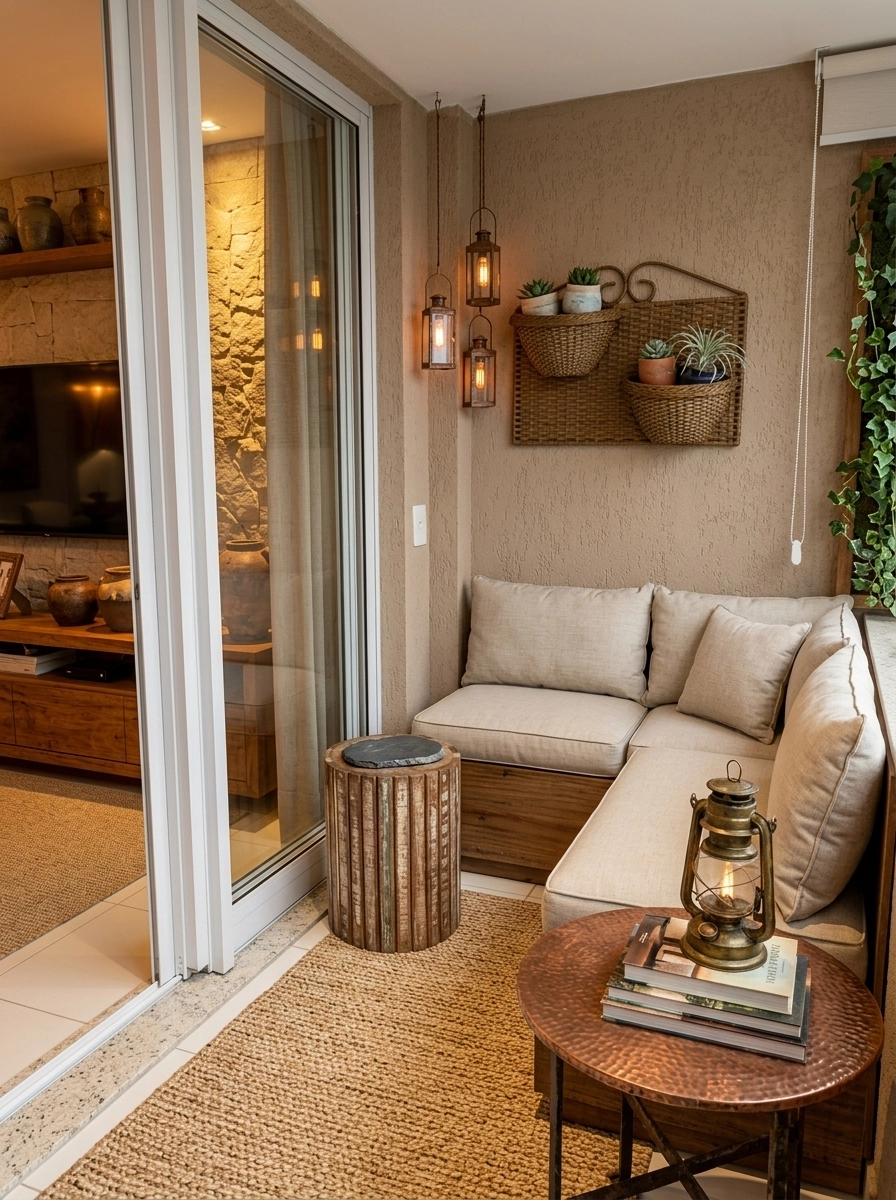 Interior design in Rustic style — balcony by GenRoom AI