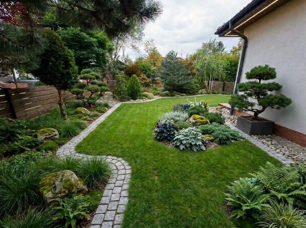 Landscape design in Scandinavian Garden style — Yard by GenRoom AI