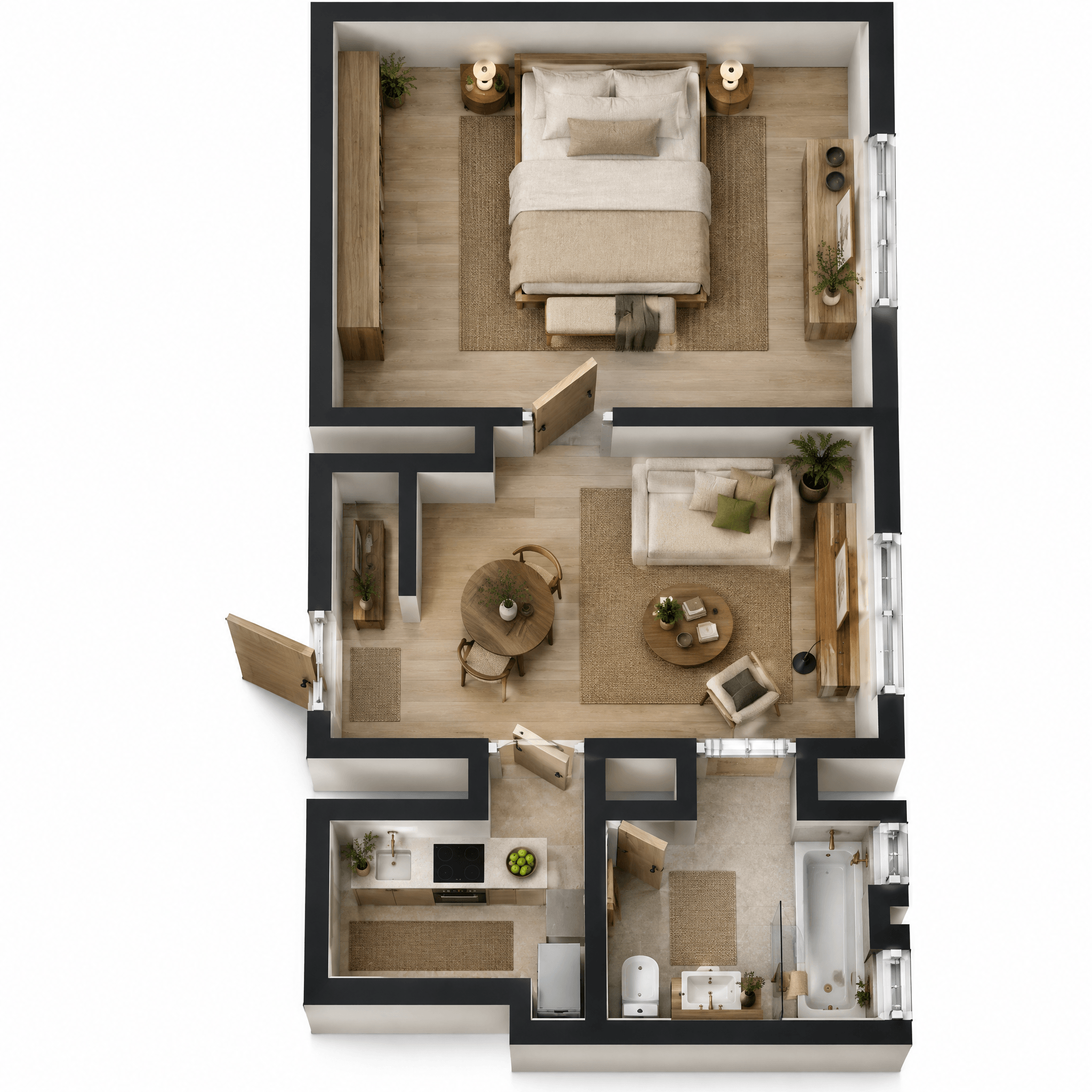 Interior design in Japandi style — Living Room by GenRoom AI