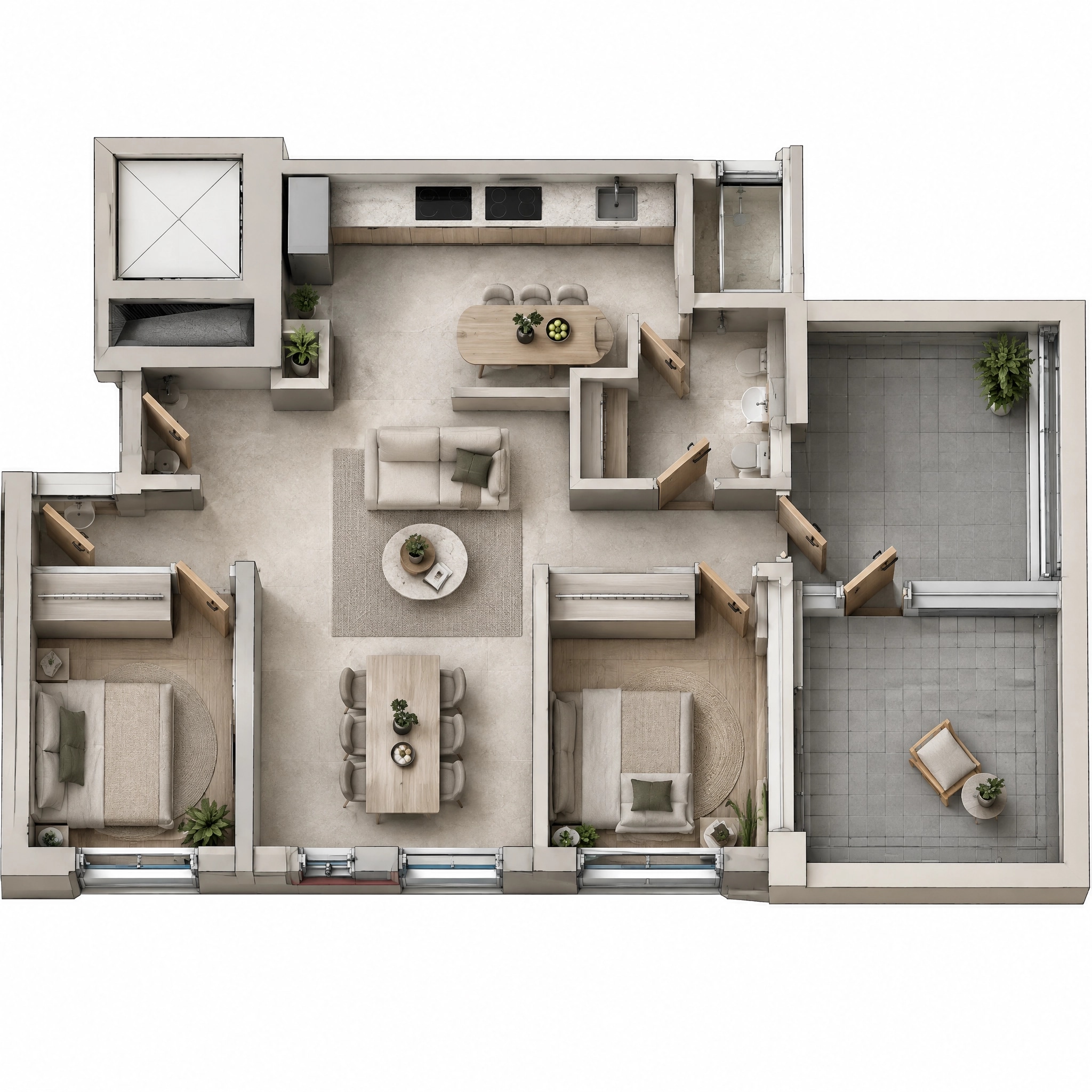 Interior design in Minimalism style — Living Room by GenRoom AI