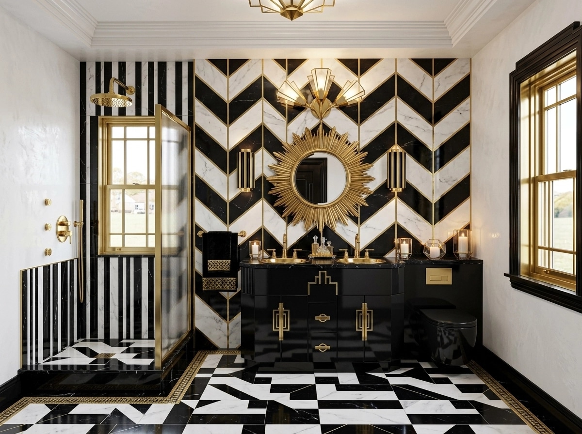 Interior design in Art Deco style — Bathroom by GenRoom AI