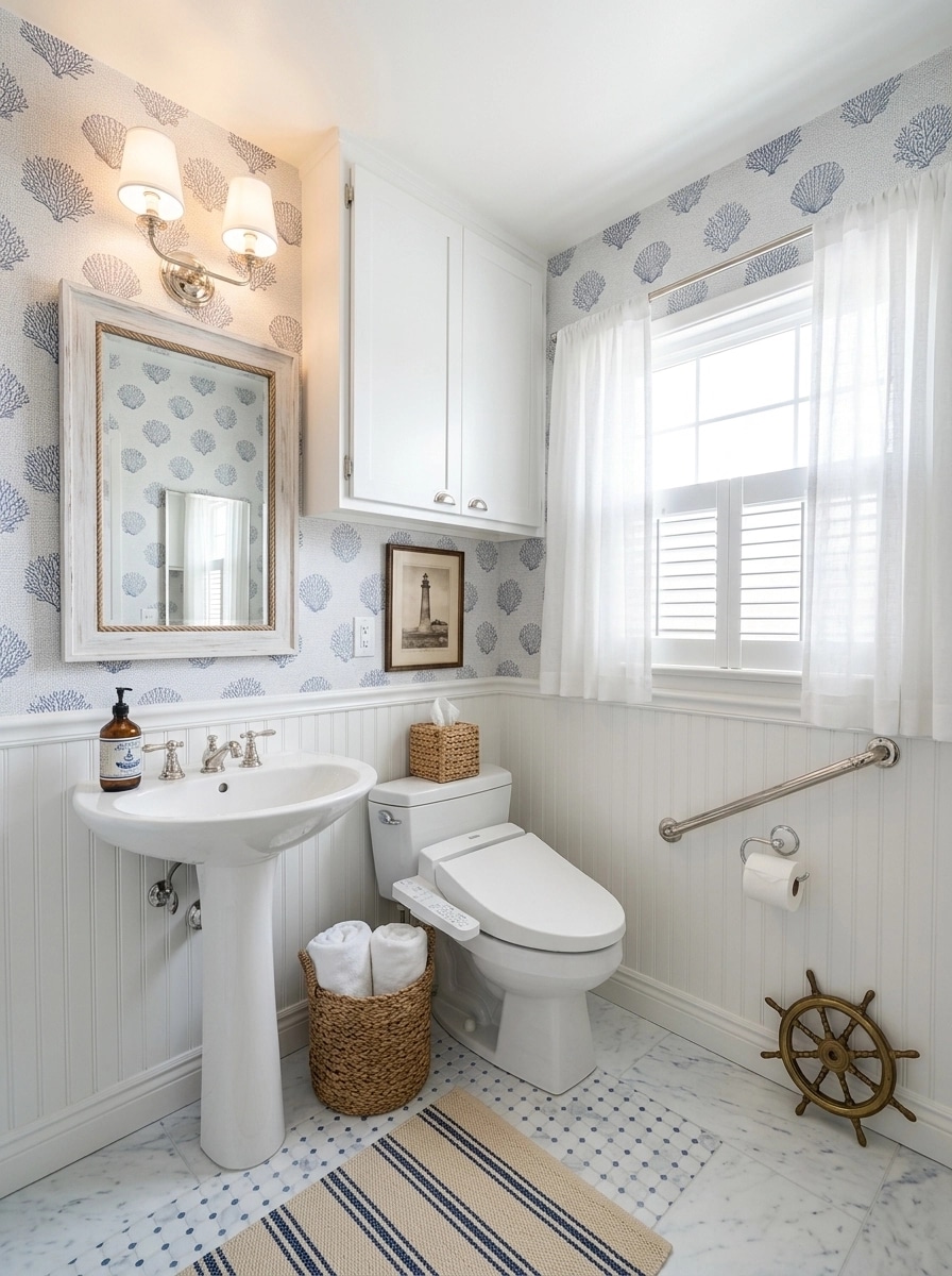 Interior design in Coastal / Hamptons style — Bathroom by GenRoom AI
