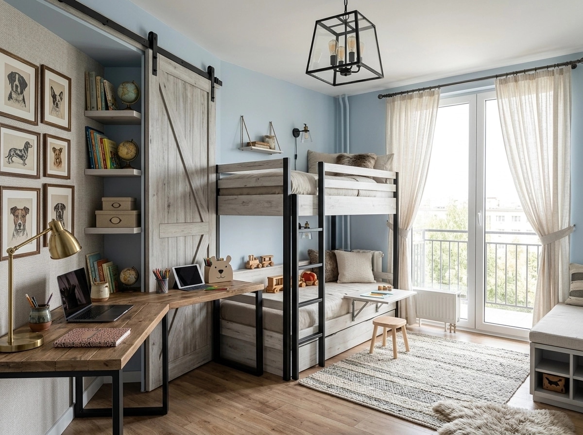 Interior design in Modern Farmhouse style — Kids Room by GenRoom AI