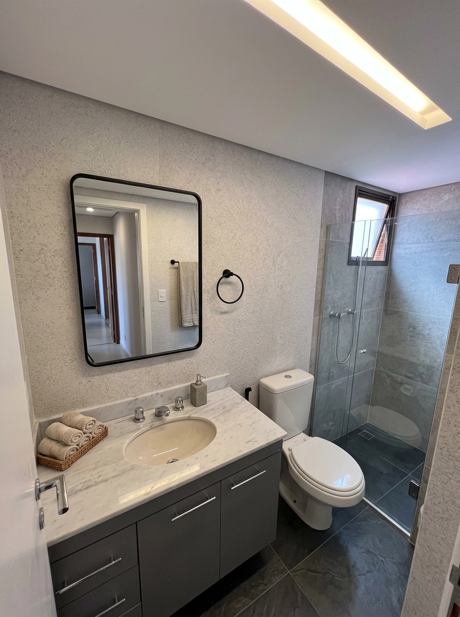 Bathroom interior in Contemporary style — photo by GenRoom AI