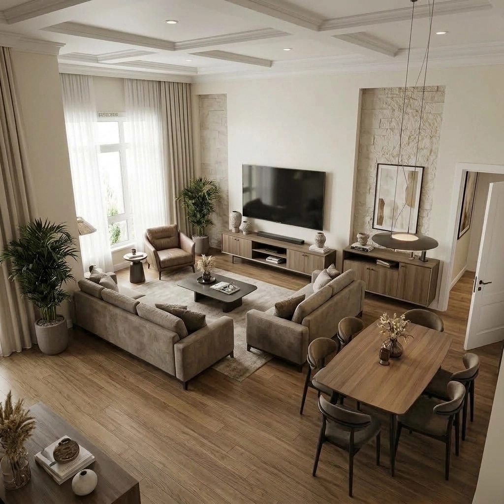 Interior design in Contemporary style — Living Room by GenRoom AI