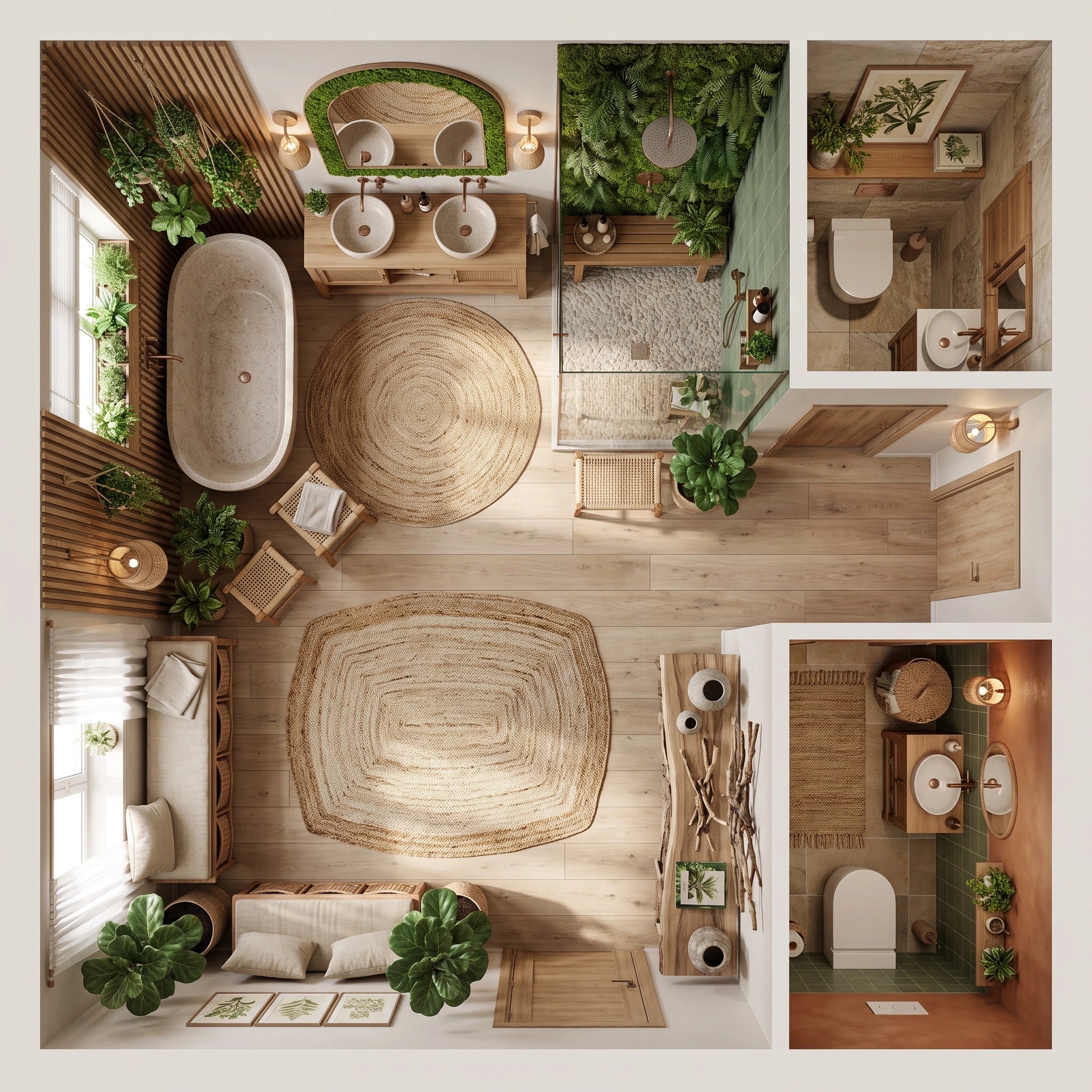 Biophilic Living Room design — interior photo by GenRoom AI