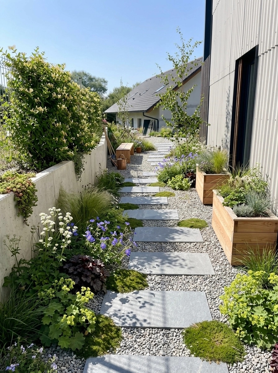 Landscape design in Scandinavian Garden style — Yard by GenRoom AI