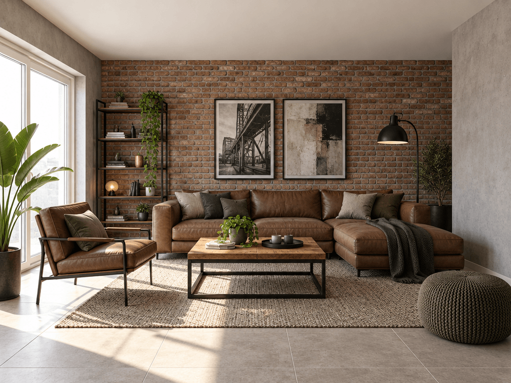 Design de interiores em estilo Loft / Industrial — Sala de Estar por GenRoom AI